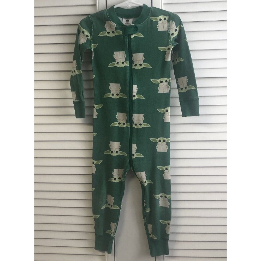 Hanna Andersson Size 90 3T Star Wars Baby Yoda Zip Up One Piece Jammies